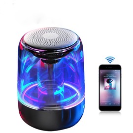 Dpofirs C7 Bluetooth 5.0 Speaker, Noise Reduction for Wireless Speakers, HiFi Stereo Sound Subwoofer with LED Light, 360° Surround Sound, Built-in HD Microphone (Black)