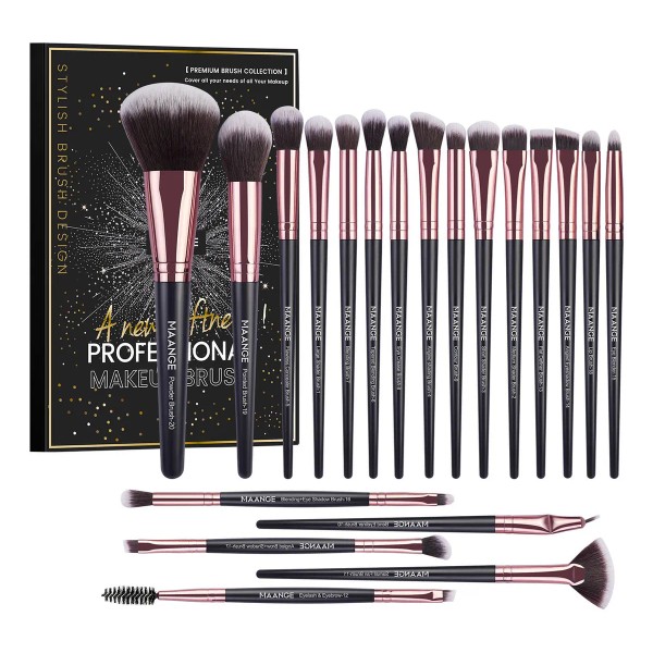 Brochas De Maquillaje Kit 20 Pcs Para Maquillaje Profesional Color