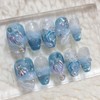 Mermaid Tail Handmade Nail Tips - Short Square / 머메이드