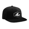 Joe's USA Koloa Surf Hexagon Patch Logo Solid Snapback Hat-Black/w