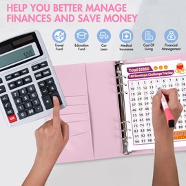 Marstey 100 Saving Challenge Envelopes, Up to 30 Days and Save 500, 100 Days and Save 5,050 and 52 Weeks, Save 10,000 (Colour)