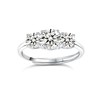 LibreLumos Adjustable Moissanite Engagement Ring, 3-stone Wedding Band for Women