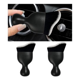 Dickno 2PCS Car Interior Dust Brush, Soft Scratch Free Auto Detailing Brushes, Universal Vehicle Interior Cleaning Tool for Automotive Dashboard, Air Vents, Leather (Black & White)