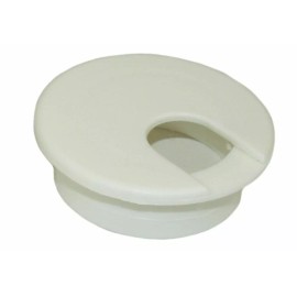 My Cable Mart 2IN CUT-HOLE SIZE White Round Wire Management Grommet with Removable Lid