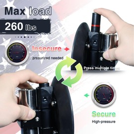 YCXX-HOME Heavy Duty Vacuum Suction Cup Flagpole Holder with Adjustable Steel Pipe Vehicle Flag Pole Suction Cup Car Flag Pole Mount for Car Truck Boat and Vehicle