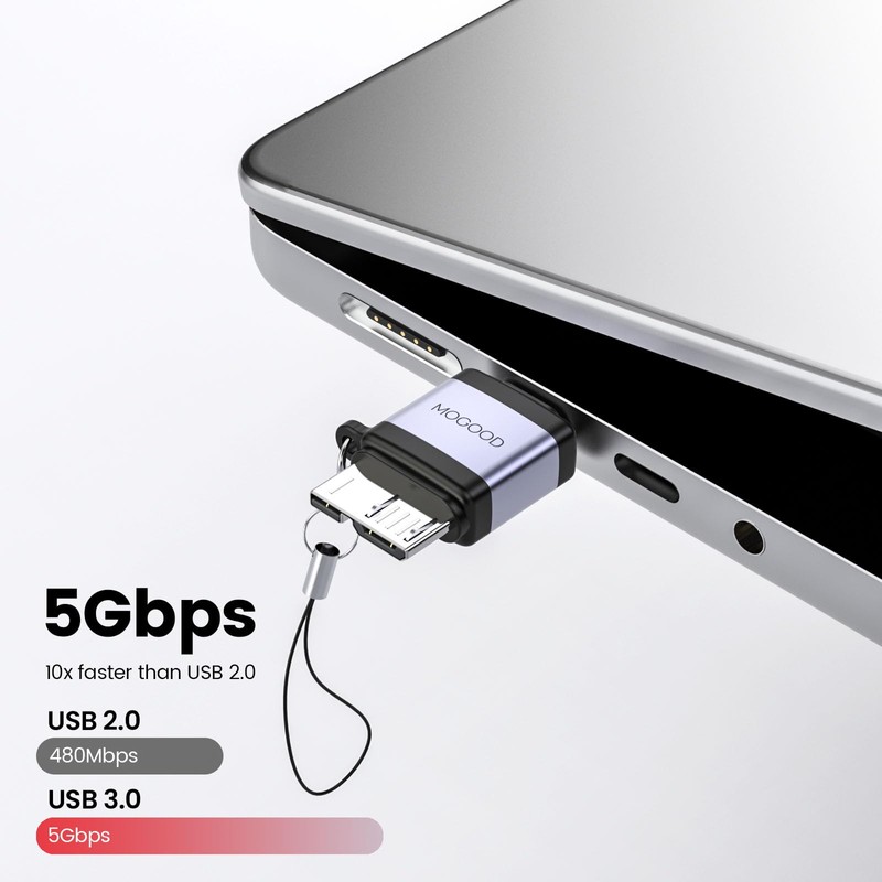 MOGOOD USB C Stecker auf Micro B Stecker Adapter, Micro