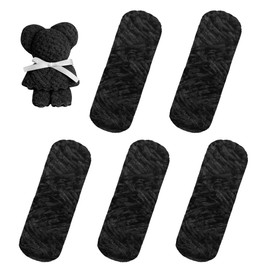 AUAUY Chunky Chenille Yarn, 5 x 100g Chenille Super Soft Chunky Yarn, Velvet Yarn for Knitting and Crocheting, Fluffy Yarn for Crochet, Blanket Yarn for Clothes, Scarves and DIY Knitted Works, Black