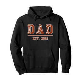 Dad Est 2001 Funny Sports Year Established Father Retro Pullover Hoodie