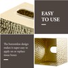 MyGift Modern Hammered Brass Tone Metal Cube Facial Tissue Box