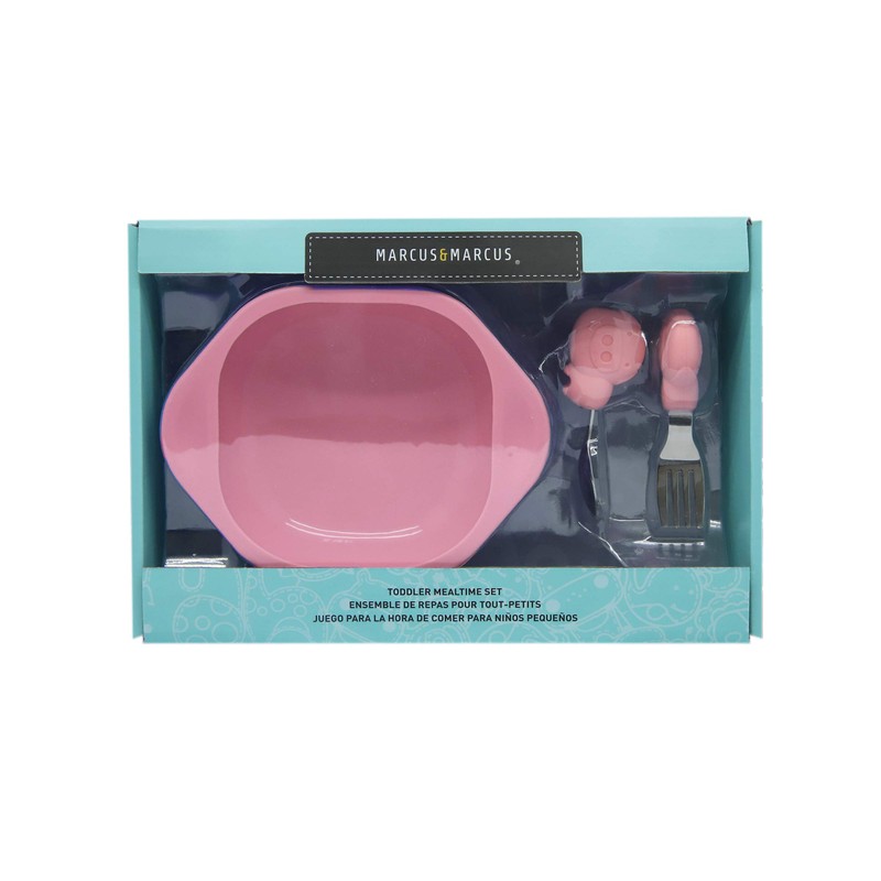 MARCUS & MARCUS MMTMS-PG Toddler Meal Time Set Pig