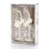 Bride Groom Champagne Glasses - Wedding Glasses with White Lace