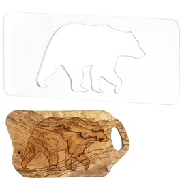BENECREAT Acrylic Bear Router Template, Clear Router Inlay Template for Woodworking and Craft, Transparent Acrylic Template for Student Painting Supplies, Craft Projects (12×5Inch)