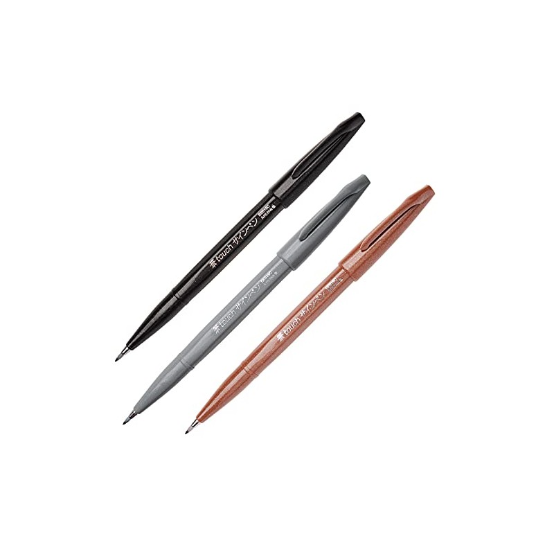 Marcadores Punta Pincel Base Agua Pentel 3 U-SES15C-AEN-EST