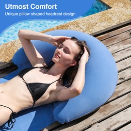 Strandmatte mit aufblasbarem Kissen, tragbare Matte, 17,8 cm (7030 Zoll), Blau