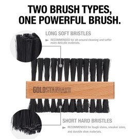 Gold Standard Shoe Brush Cleaner | Premium Double Sided – Soft and Hard Bristle Soft Shoe Cleaning Brush | Shoe Brushes for Cleaning – Effectively Cleans All Materials – Leather, Mesh, Canvas, Suede