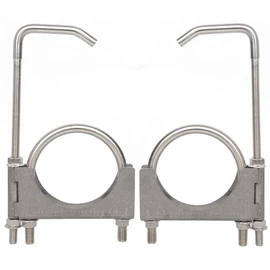 Heavy Duty 4 Inch Stainless Exhaust Clamp with Hanger Rod for Universal 4" Exhaust Pipes