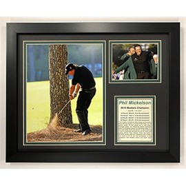 Legends Never Die PGA Phil Mickelson 2010 Masters Champion Framed Double Matted Photos, 12" x 15", (12941U)