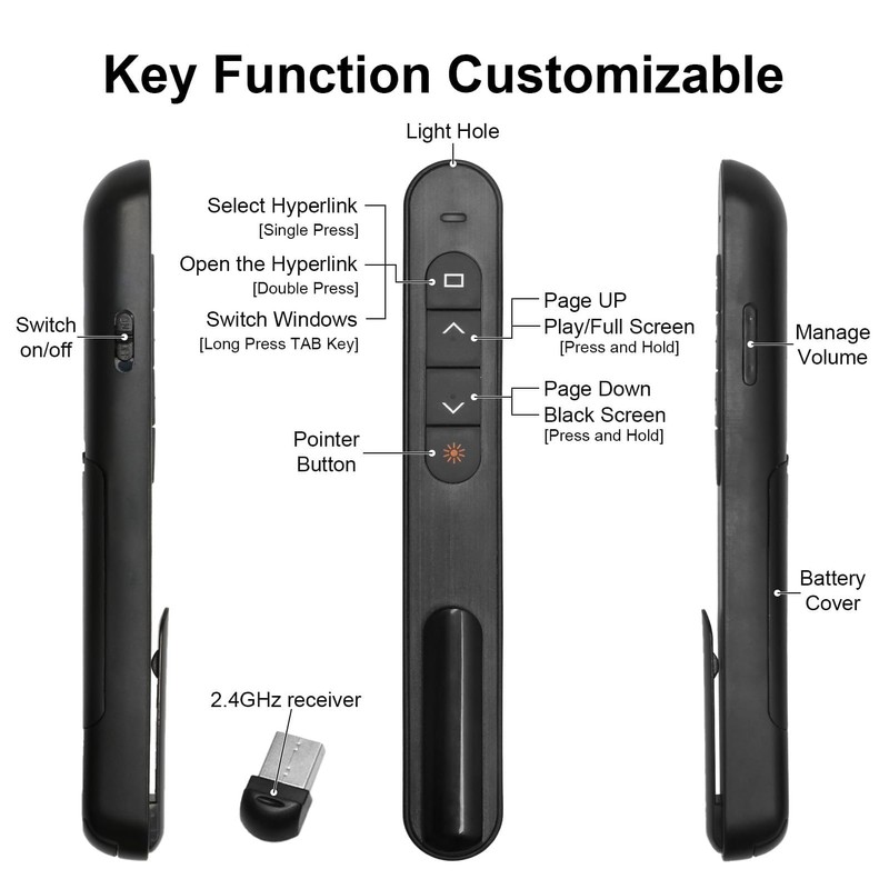 Presentation Clickers for Powerpoint, OIHCAZ Wireless Presenter Clicker Remote with