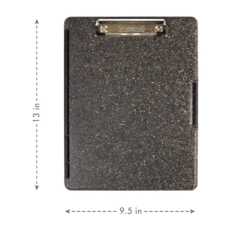 Dexas Slimcase 2 Storage Clipboard with Side Opening, Heavy Granite