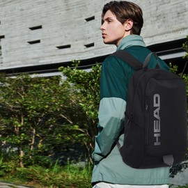 HEAD Waterproof Laptop Backpack for Women & Men, Lightweight Casual Daypack for Sport/Gym/Fitness/Work/Daily, Black