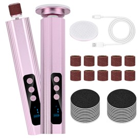 GuKKK Electric Callus Remover Adjustable Speed Professional Pedicure Foot File with Interchangeable Foot Files for Dead Hard Cracked Skin (Pink)
