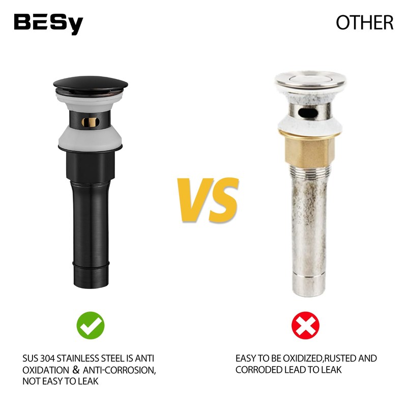 BESy Oil Rubbed Bronze Bathroom Sink Drain, Bathroom Faucet Vanity