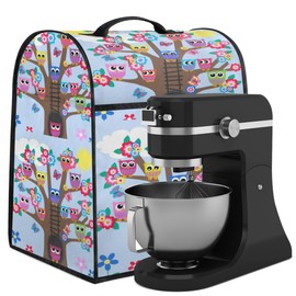Owls On Braches Stand Mixer Cover Dust Proof Cute Kitchen Mixer Cover Compatible with 6-8 Quarts Stander Mixer Waterproof Mixer Cover with Top Handle and Pockets