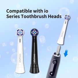 Chinystyle Toothbrush Replacement Heads, Compatible with Oral B iO Toothbrushes, Suitable for Oral B iO 2/3/4/5/6/7/8/9/10 Series Electric Toothbrushes, White 10-Pack