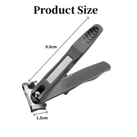 FUZVOL 360°Rotating Nail Clippers for Seniors,Long Handle Nail Clipper for Fingernail and Toenail,Sharp Toenail Clippers for Men and Women(Black)