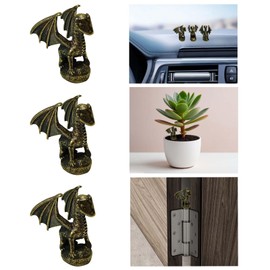 WLDDFF Cat Hinge Head Toppers - Vintage Door Hinge Magnets, 2024 Bronzed Cat Gargoyles, Home Decoration (Dragon 3 Pcs)
