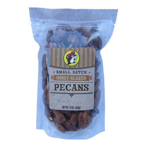 Buc-ees Honey Glazed Pecans in a Resealable Bag, 16 Ounces