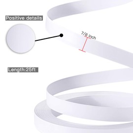 ZYJT PVC Edge Banding, 7/8" x 25ft Matt White Non Glued Veneer Edging for Table Cabinet Furniture Trim