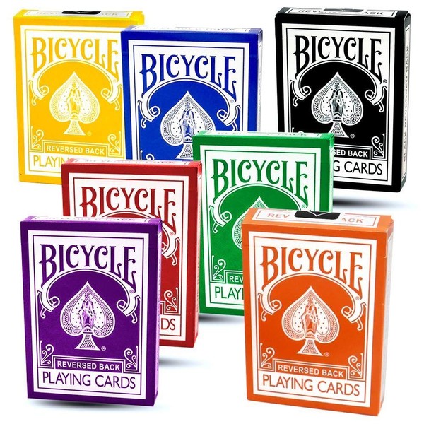 Bicycle Red, Black, Yellow, Blue, Purple, Orange and Green Decks - Gaff Cards from Magic Makers
