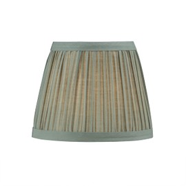 Aspen Creative 51521-5, Hardback Empire Transitional Clip-On Chandelier Lamp Shade, Mushroom Pleated Olive Faux Silk Fabric, 4" Top x 6" Bottom x 5" Slant Height, Set of 5