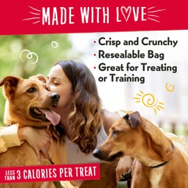 Charlee Bear Crunchy Dog Training Treats, Low Calorie (3 Kcal), Grain Free Natural Mini Dog Treats for Puppies, Small, Medium & Large Dogs, USA Made, Healthy 3 Flavor Variety Pack 8oz (6-Pack)