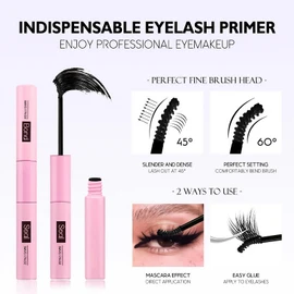 Bond and Seal Lash Glue, Lash Glue for DIY Eyelash Extensions, Super Strong Hold Latex, 2-in-1 Mascara Extension Glues, Waterproof, Cluster & Individual Lashes