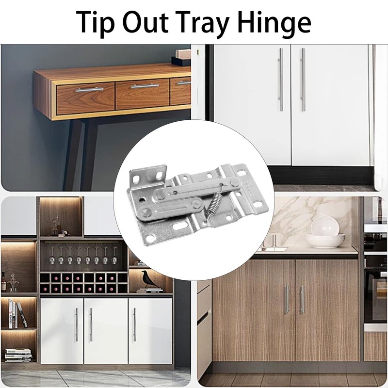 AUXBC 1 Pair Tip Out Tray Hinges, 45 Degrees Tilt