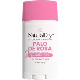 NaturalDry - ARTESANAL - Desodorante Natural Mujer - No obstruye los poros - Hidrata tu piel - SIN ALUMINIO - Elimina el mal olor - Aroma Palo de Rosa - Barra (1 unidad)