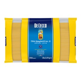 De Cecco Semolina Pasta, Thin Spaghetti No.11, 5 Pound (Pack of 4)