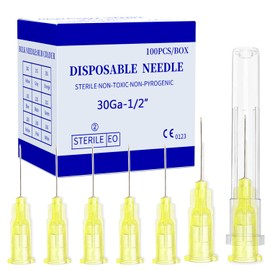 Disposable Luer Lock Needle 30Ga 13mm 100Pack(30Ga-0.5IN）