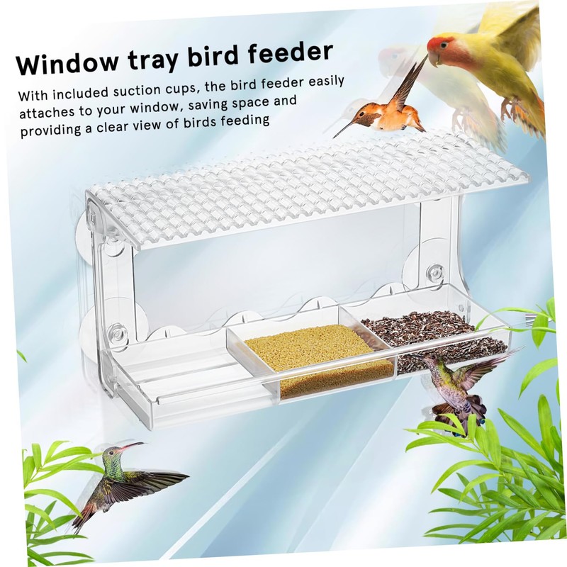 Abaodam Window Bird Feeder with Suction Cups Clear Outdoor Bird