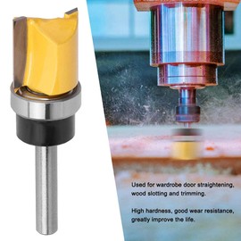 Top Bottom Bearing Flush Trim Router Bits T-shaped Woodworking Milling Cutter Router Bit with 1/4 Inch Shank and 19mm/0.7in Cutting Diameter 6x19x20mm
