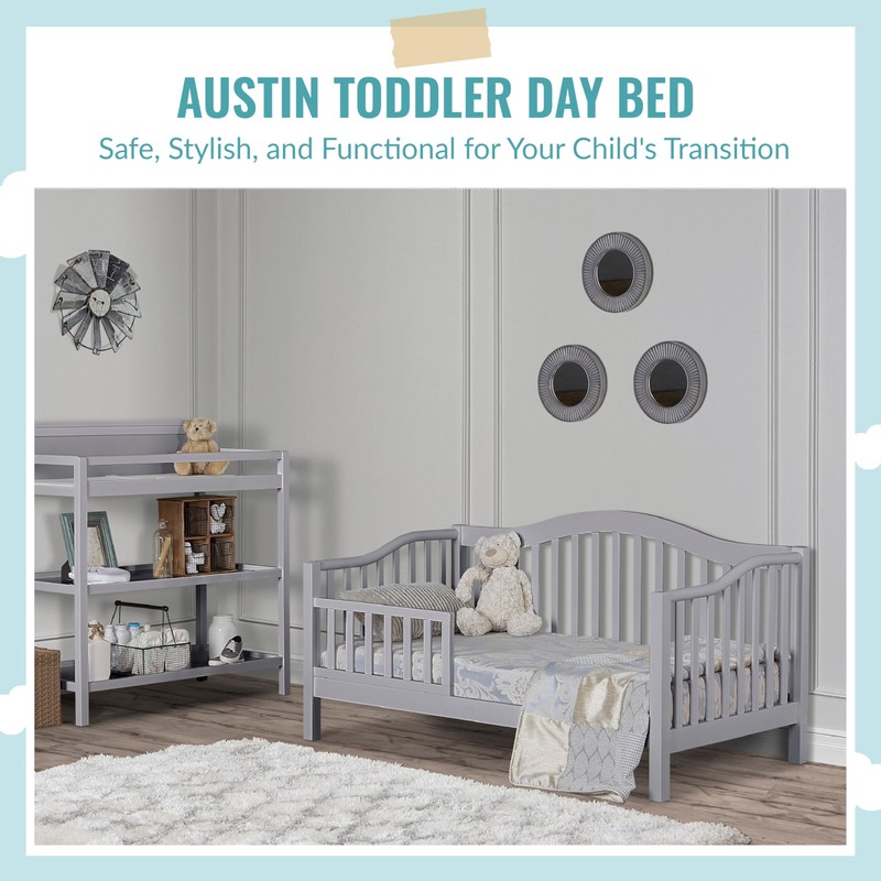 Dream On Me Austin Toddler Day Bed in Pebble Grey,