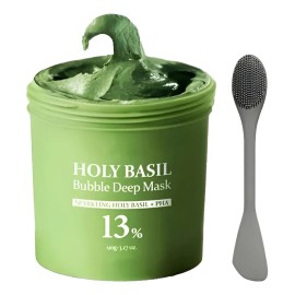 🔥 Holy basil bubble deep mask 90g tipo de piel grasa todo ti  Vitaminas y Minerales
