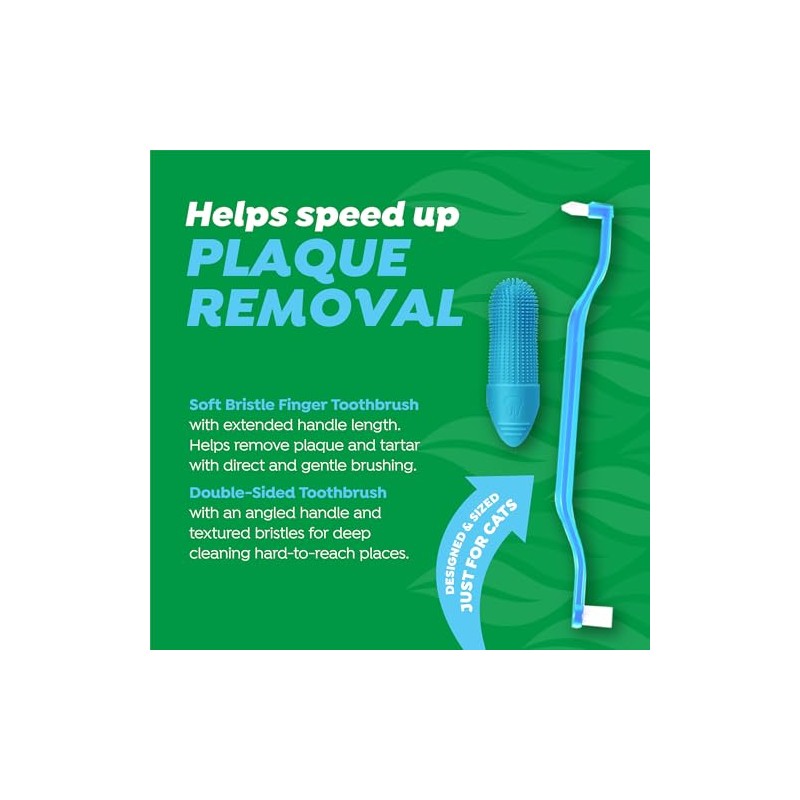 TropiClean Fresh Breath Cat Toothbrush and Toothpaste Kit, Cat Teeth