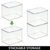 mDesign Plastic Stackable Home Office Storage Organizer Box with Hinge