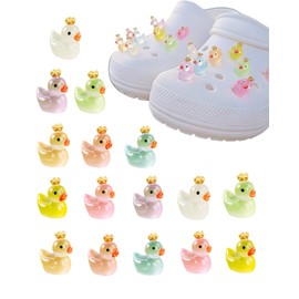 tikono Ducks Shoe charms - Regal Rubber Duck with Crown for clog Women man Boys and Girls Party Favor Gifts, Funny duck for Ducking Shoe Charms Ornament