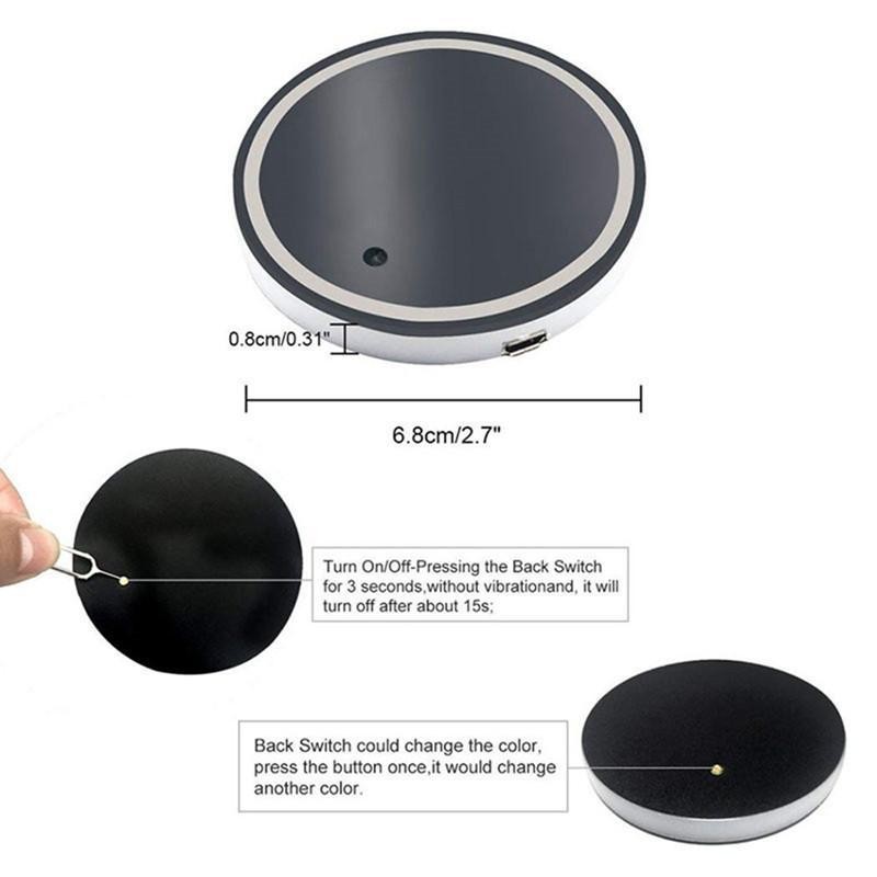 USB Luminous Car Coaster, Round Anti-slip LED Light Car Cup