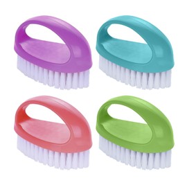 4-Piece Nail Brushes, Handle Cleaning Brush, Cleaning Scrubber, Multifunctional Household Brush, Nail Dust Brush, Cleaning Tools