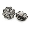 Vintage Inspired Clear Crystal Flower Clip On Earrings 20mm